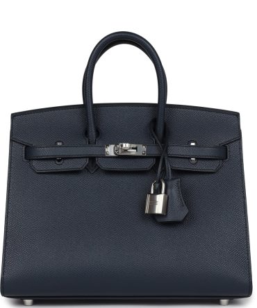 Hermes Birkin 25 Bleu Indigo Epsom Palladium Hardware