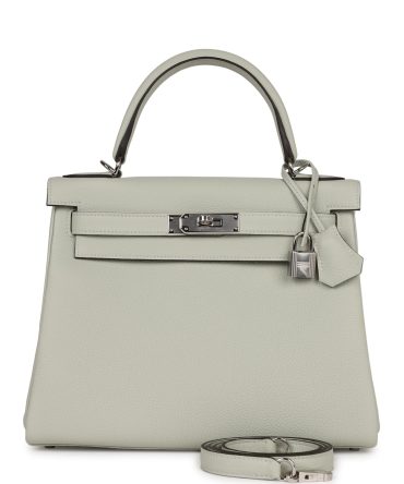 Hermes Kelly Retourne 28 Gris Neve Togo Palladium Hardware