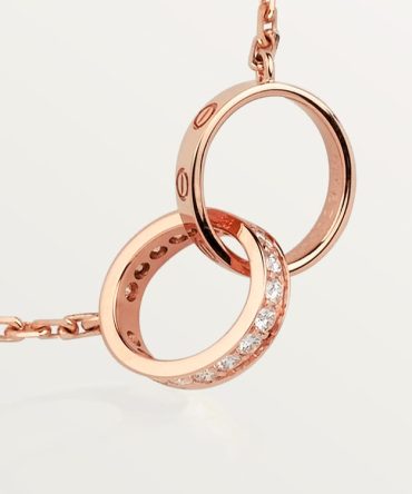 LOVE pendant, half-paved