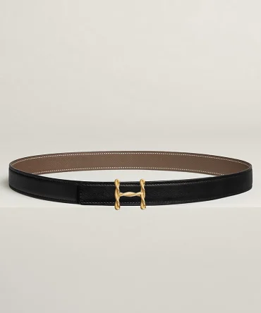 H Torsade belt buckle & Reversible leather strap 24 mm