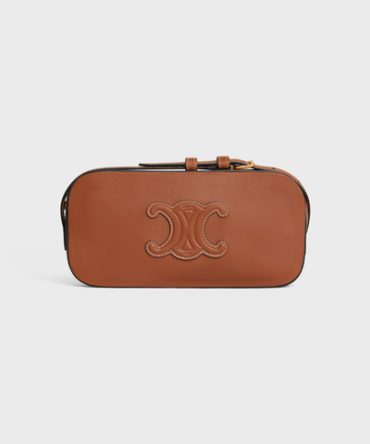 MINI CAMERA SHOULDER BAG CUIR TRIOMPHE IN SMOOTH CALFSKIN TAN