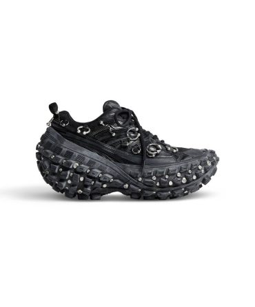 Mens Bouncer Screw Sneaker With Piercings  in Black