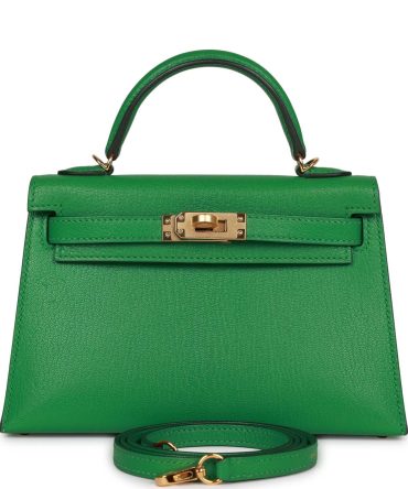 Hermes Kelly Sellier 20 Bambou Chevre Gold Hardware
