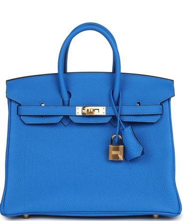 Hermes Birkin 25 Bleu Hydra Togo Gold Hardware