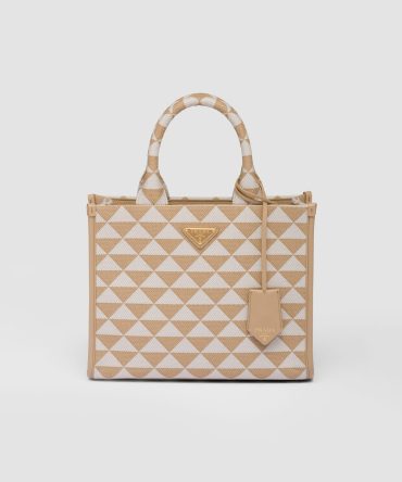 Small Prada Symbole Embroidered Fabric Handbag