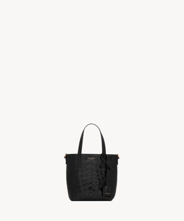 YSL Mini Toy Shopping Saint Laurent in Crocodile-Embossed Leather