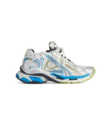 Mens Runner Sneaker  in White/yellow/blue
