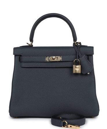 Hermes Kelly Retourne 25 Gris Misty Togo Permabrass Hardware