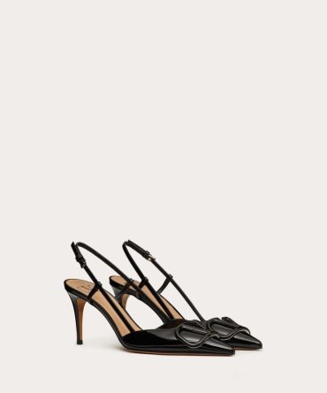 VLOGO SIGNATURE PATENT LEATHER SLINGBACK PUMP 80MM / 3.15 IN.
