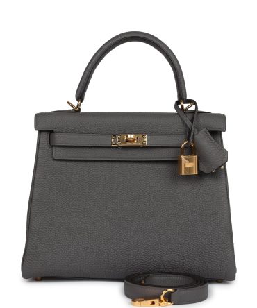 Hermes Kelly Retourne 25 Etain Togo Gold Hardware