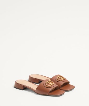 VLOGO SIGNATURE SLIDE SANDAL IN CALFSKIN 20MM