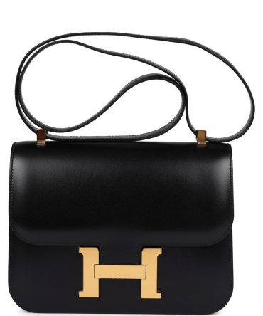 Hermes Constance 1-24 Black Box Gold Hardware