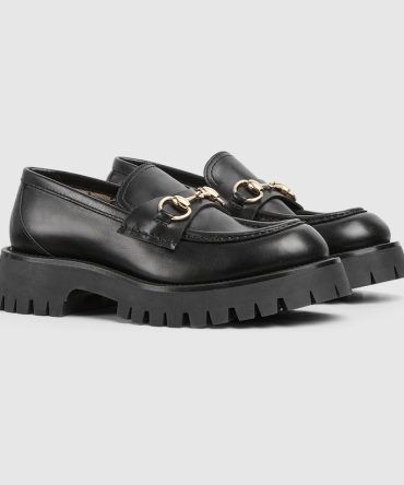 Womens lug sole loafer with Horsebit