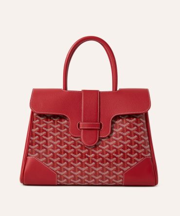 Goyard Saigon Tote Red Goyardine Canvas Palladium Hardware