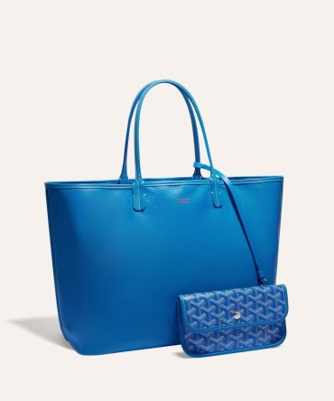 Goyard Goyardine Sky Blue Anjou PM Reversible Tote Palladium Hardware