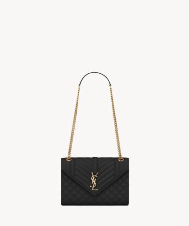 Ysl Envelope Medium in Quilted Grain De Poudre Embossed Leather