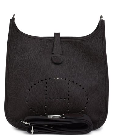 Hermes Evelyne III PM Macassar Clemence Palladium Hardware
