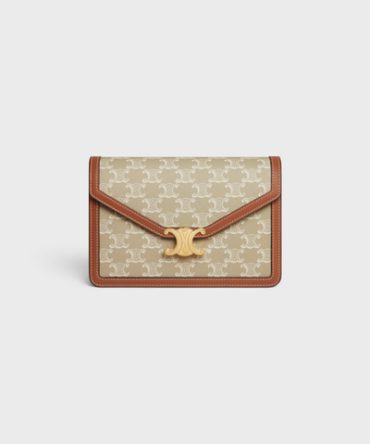 ENVELOPPE BAG IN TRIOMPHE CANVAS AND CALFSKIN GREGE