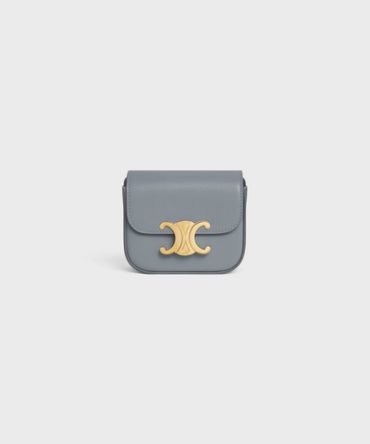 MINI CLAUDE IN SHINY CALFSKIN BLUE GREY