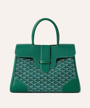 Goyard Saigon Tote Green Goyardine Canvas Palladium Hardware
