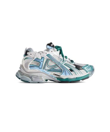 Womens Runner Sneaker  in White/green/blue