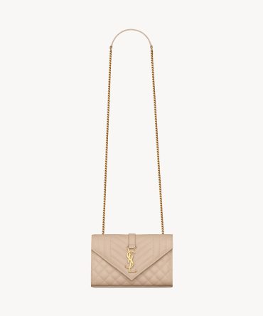 YSL Envelope Small in Quilted Grain De Poudre Embossed Leather