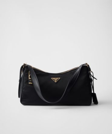 Prada Aim??e Large Re-Nylon and Leather Shoulder Bag With Padlock