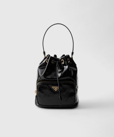Prada Duet Naplak Patent Leather Bucket Bag