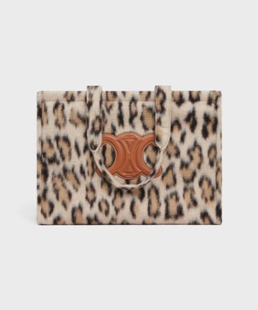 LARGE CABAS THAIS IN LEOPARD TEXTILE AND CALFSKIN LEOPARD