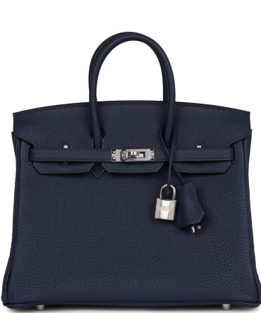 Hermes Birkin 25 Bleu Navy Togo Palladium Hardware