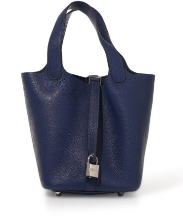Hermes Bleu Saphir Maurice Picotin Lock 18 Palladium Hardware