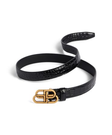 Women’s Bb Thin Belt in Black