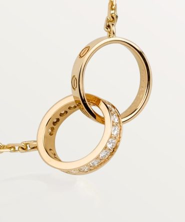 LOVE pendant, half-paved