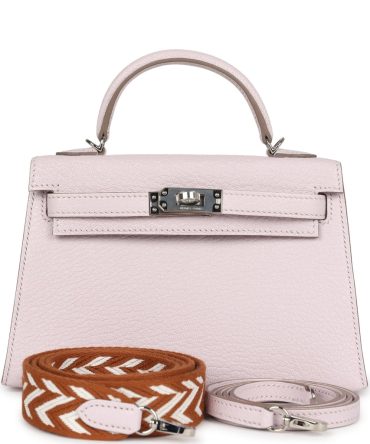 Hermes Kelly Sellier 20 Mauve Pale Chevre Palladium Hardware