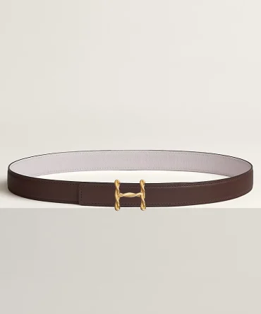 H Torsade belt buckle & Reversible leather strap 24 mm