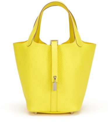 Hermes Lime Clemence Picotin Lock 18 Palladium Hardware