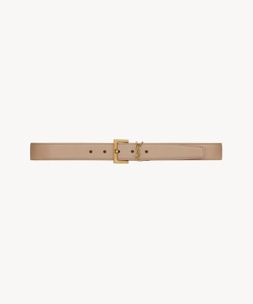 cassandre belt with square buckle in shiny box saint laurent leather