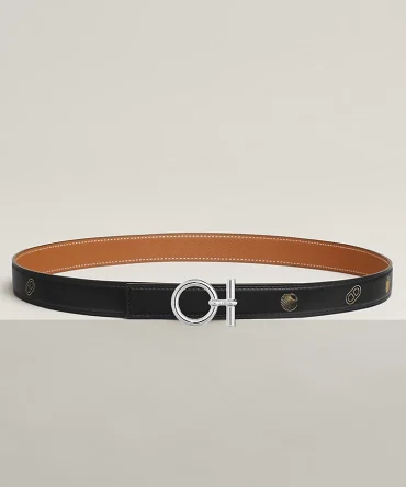 Flot belt buckle & Herm??s sur Mer reversible leather strap 24 mm