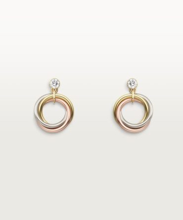 Trinity earrings, brilliant-cut diamonds