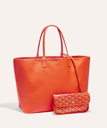 Goyard Goyardine Orange Anjou PM Reversible Tote Bag Palladium Hardware