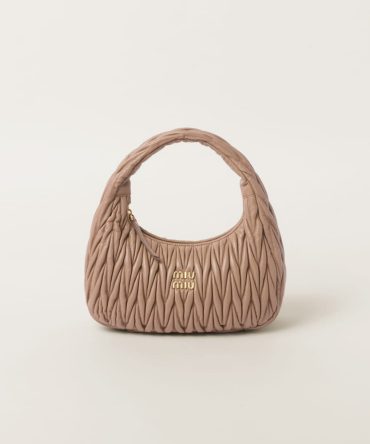 Large wander matelassé nappa leather hobo bag