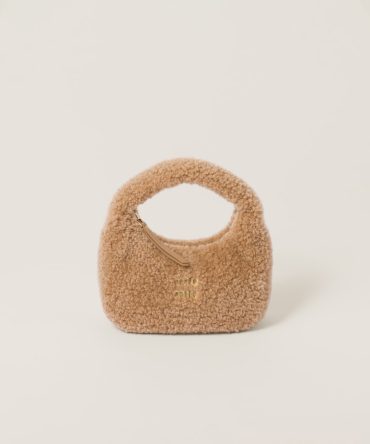 Wander shearling hobo bag