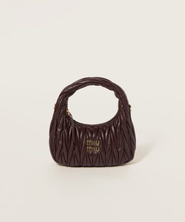 Wander matelassé nappa leather hobo bag
