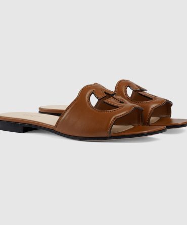 Womens slide sandal with Interlocking G
