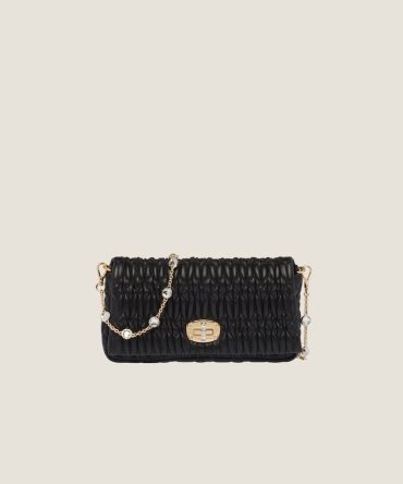 Miu Crystal Cloqué Nappa leather bag