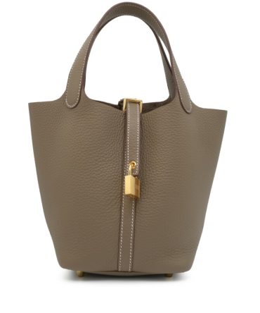 Hermes Etoupe Clemence Picotin Lock 18 Gold Hardware