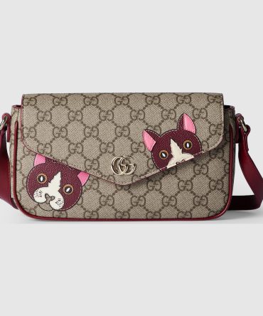 GG Mini Shoulder Bag With Cat Detail