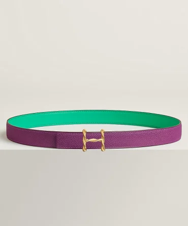 H Torsade belt buckle & Reversible leather strap 24 mm