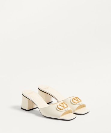 VLOGO SIGNATURE SLIDE SANDAL IN CALFSKIN 60MM