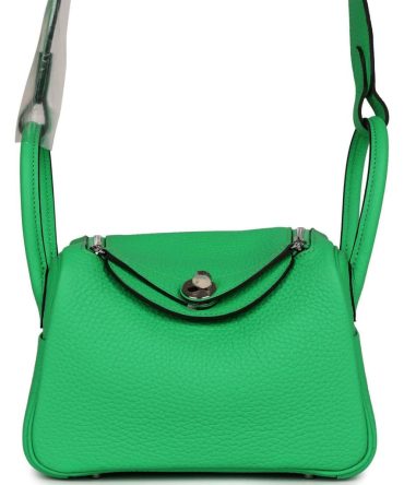 Hermes Mini Lindy Vert Comics Clemence Palladium Hardware